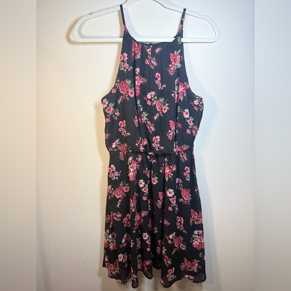 Mi Ami Floral Sleeveless Women summer flowy Short Dress Medium